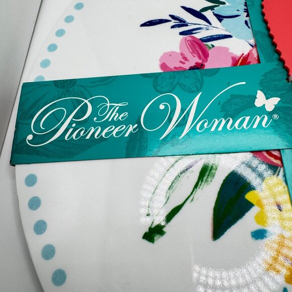 The Pioneer Woman Hostess Cheese Board With Knife 13" Dia Pink Floral New - Picture 4 of 7